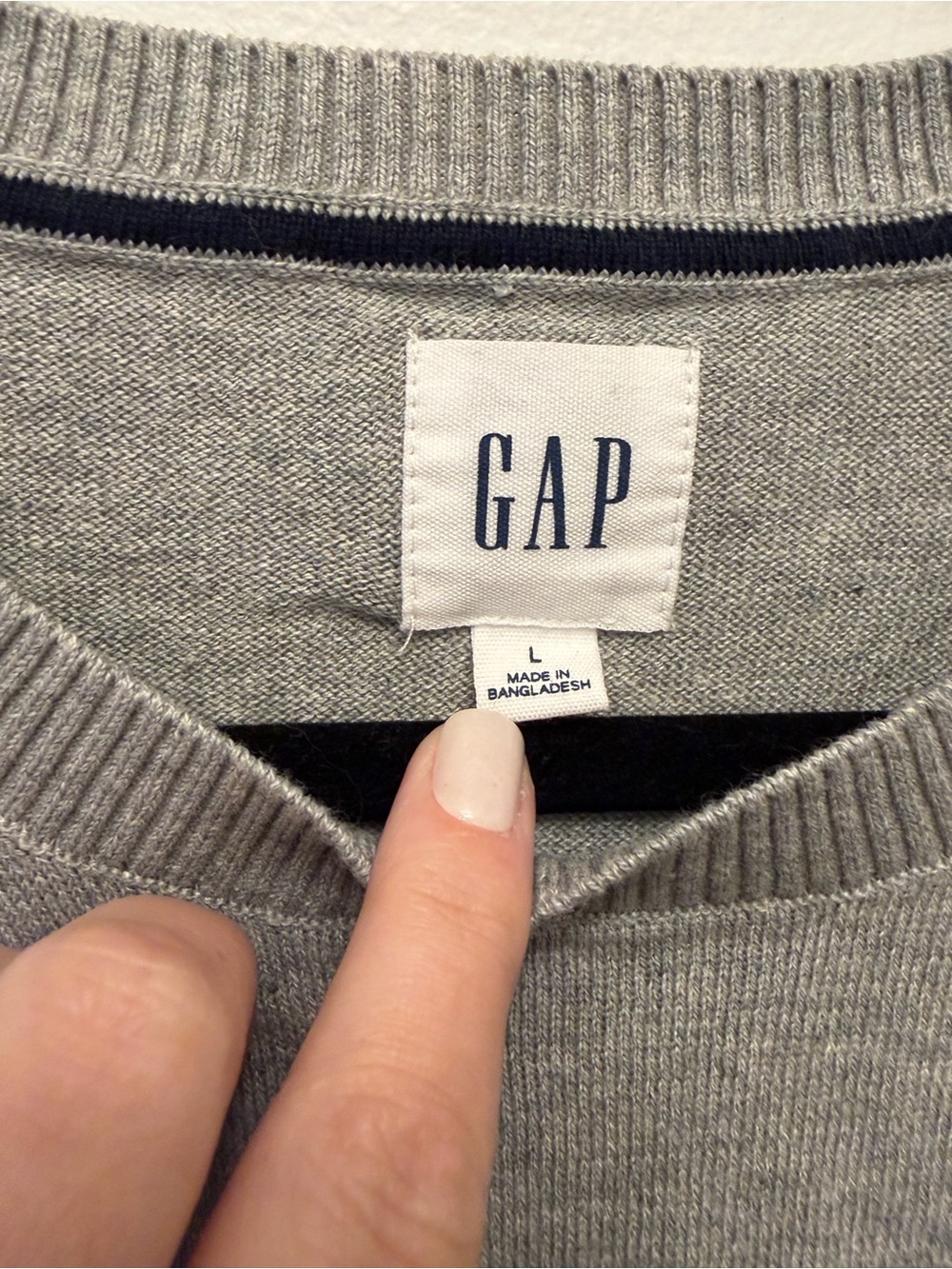 Gap Gray 100% Cotton Lightweight Crewneck Knit Sweater Women's Large - Picture 5 of 6